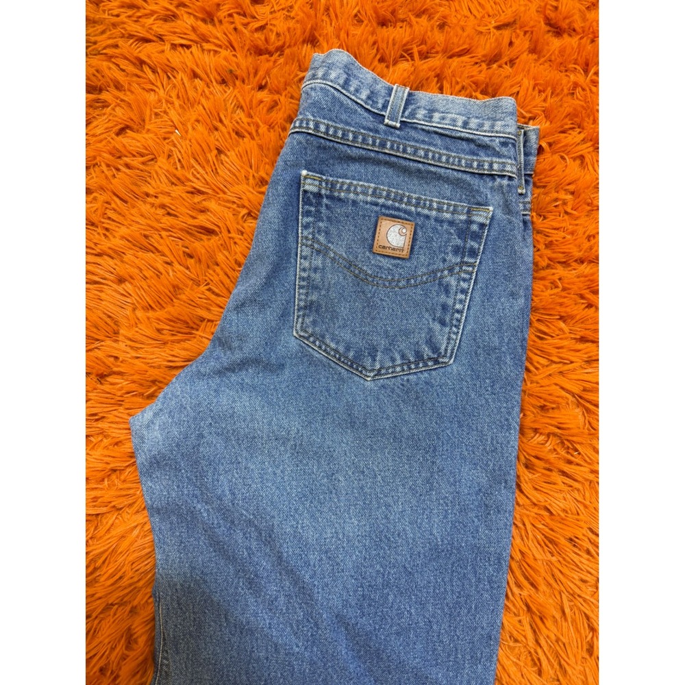 Carhartt B17-DST Relaxed Fit Jeans Mens 33x34 Dark Stonewash Blue Denim Workwear